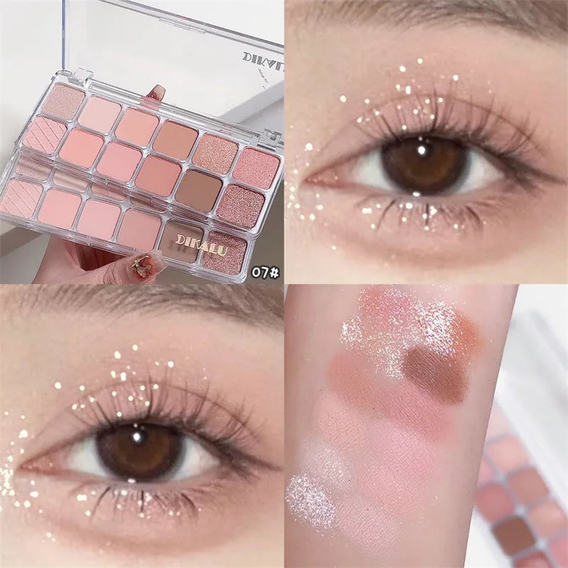 Flash Diamond Peach Kumquat Eyeshadow Palette Nude Pink Purple Eye Pearl Glitter Shadows Korean Charming Contour Eyes Make Up