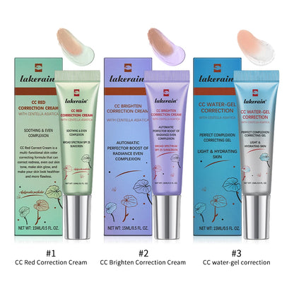 Lakerain CC Cream Color Changing Liquid Foundation High Coverage Even Skin Tone Moisturize Foundation Primer Korean Makeup