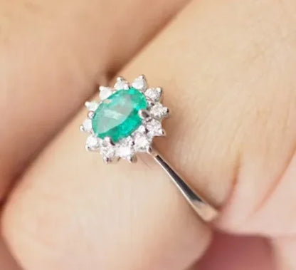 European and American New Blue Zircon Rings Luxury Fashion Jewelry  Cubic Zirconia Bridal Wedding Engagement