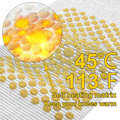 1 Pair Self Heating Support Knee Pads Knee Brace Warm for Arthritis Joint Pain Relief and Injury Recovery Belt Knee Massager Pad