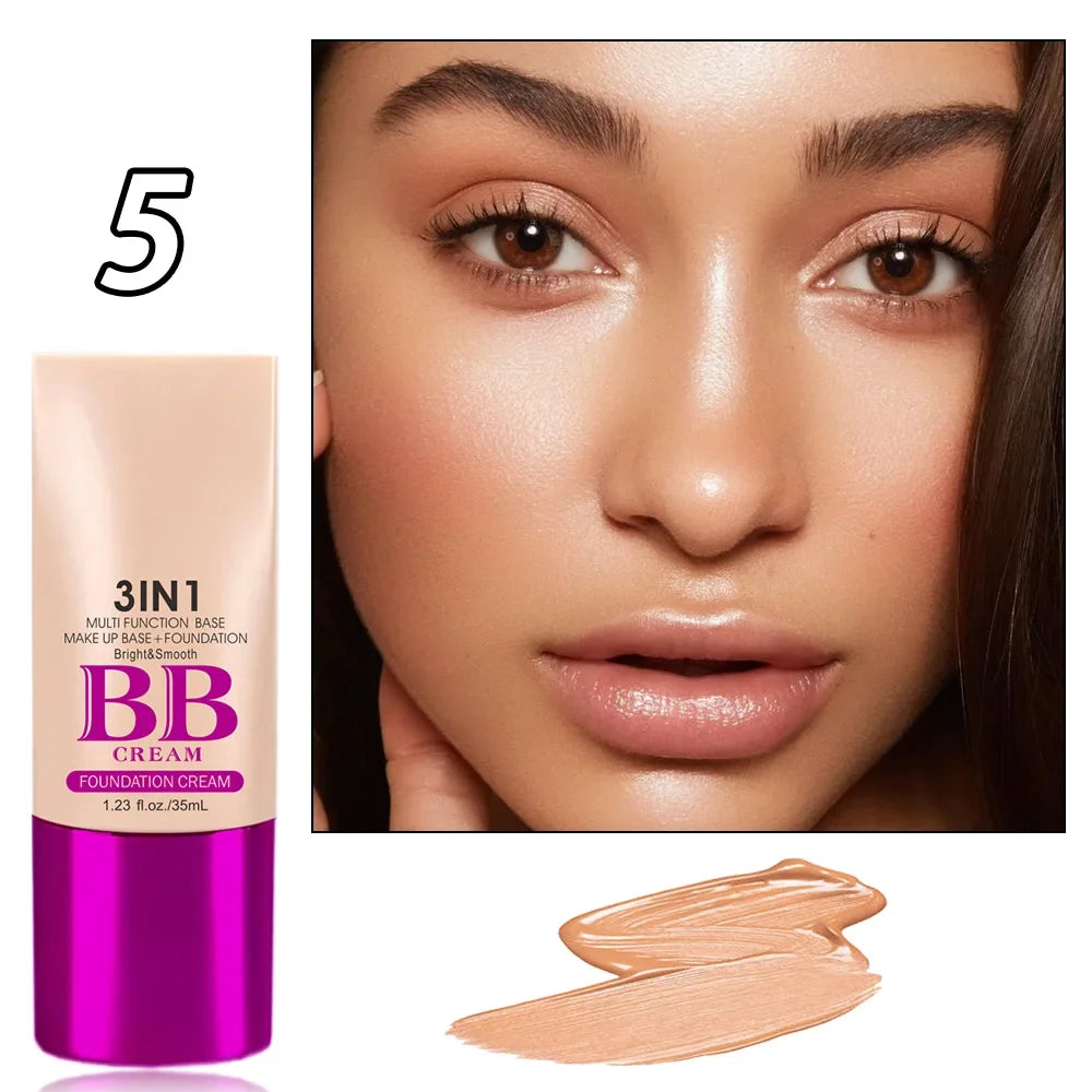 3 In 1 Multi-Function Base Make-UP Liquid Fundation Brighten &Smooth BB Cream Breathable Oil Control Poreless Skin Concealer