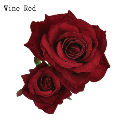 Fashion Festival Elegant Bridesmaid Hair Jewelry Bridal Flower Hair Clip Double Rose Hairpin Wedding Accessories