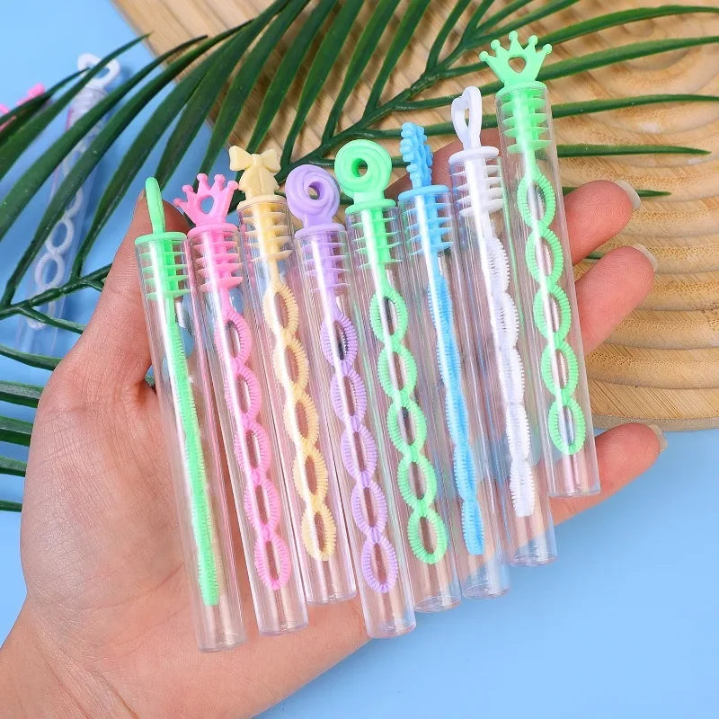 100/10PCS Colorful Bubble Soap Bottles 5 Holes Wand Tube Bubble Empty Soap Bottles Tube Wedding Gifts Birthday Party Decoration