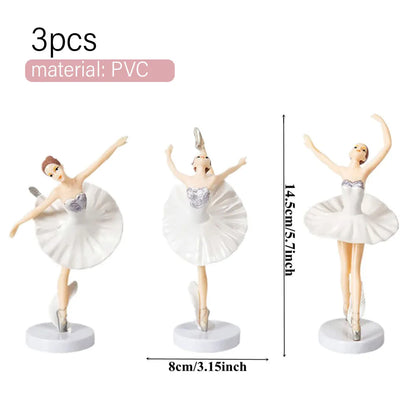Dancing Girl Cake Decorations Ballerina Figurine Cake Topper For Girl Ballet Theme Birthday Party Decors Cake Ornament