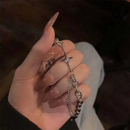 New Luxurious Geometry Square Green Crystal Bracelets Women Fashion Exquisite Butterfly Love Heart Metal Bracelets Set Jewelry