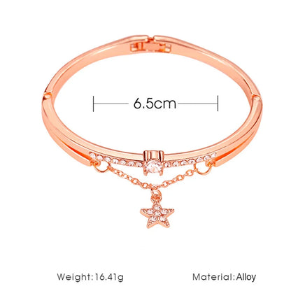 2024 New Luxury Jewelry Stainless Steel Bracelets & Bangles Female Heart Forever Love Charm Bracelet for Women Gifts