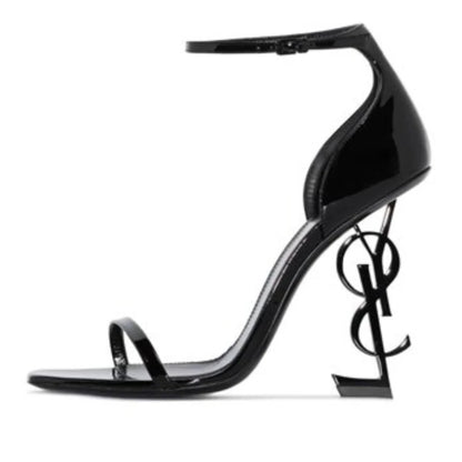 2026 New Fashion Open Toed Sandals in European American Large Sizes with One Word and Letter Shaped Heels and Fashionable Heels