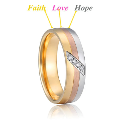 Couple Wedding Rings For Men Lover's Alliance Male Female Ringe Anniversary Stainless Steel Jewelry Ring Woman Gold Color