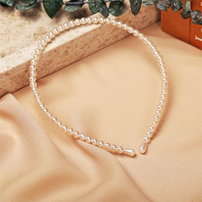 VAGZEB Fashion Full Pearl Hairbands Elastic Flower Women Hair Hoop Bands Headband Bezel Girls Hair Accessories Headdress