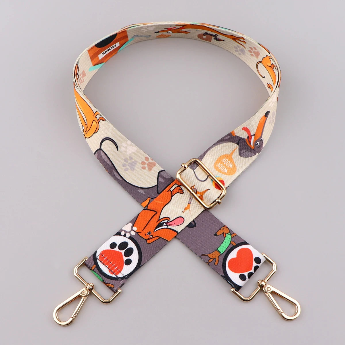 Cartoon Animal Dog Capybara Nylon Shoulder Bag Strap Adjustable Women Handbag Strap Metal Buckle Soft Strap Bag Accessories