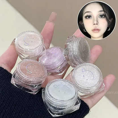 6 Colors Glitter Eyeshadow Gold Pink Eye Shadow Highlighter Silkworm Long Lasting Waterproof Shimmer Multicolor Liquid Eyeshadow