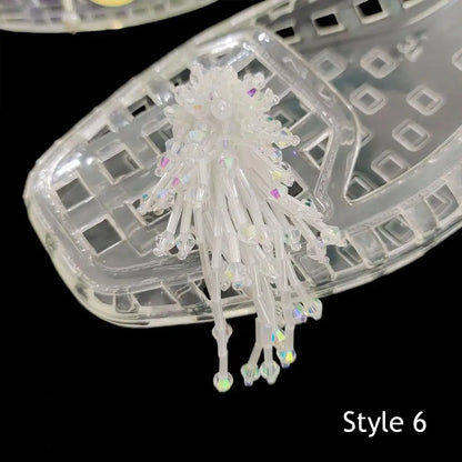 Crystal Flower Shoe Clips Shoes Accessories Tassel Pendant Flower Shoe Buckles Cool Show Sweet Fashion Shiny Shoe Ornaments