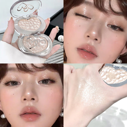 LEE INTO Highlighter Powder, Pearlescent Finish, Fine Shimmer, Silky Mashed Potato Texture, Brightening, Long-Lasting No Fallout