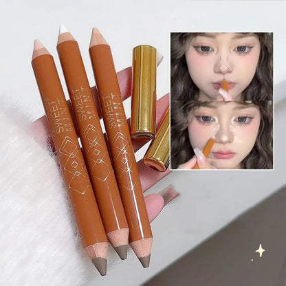Double Head Contouring Shading Pen Face Brighten Three-dimensional Highlight Stick Brightening Skin Shadow Concealer Pencil