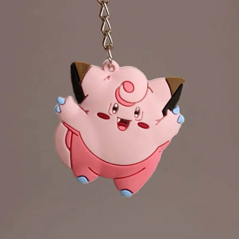 Pokemon Keychain Pikachu Anime Action Figure Toy Kawaii Cartoon Fashion Charmander Psyduck Doll Keyring Car Bag Pendant Kid Gift