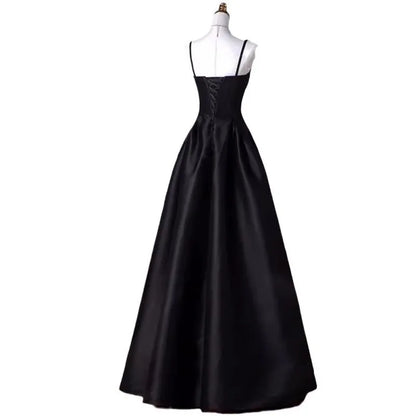 New black wine navyblue long sleeveless lady girl women prom evening party dress performance dancer singing gown