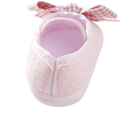 Newborn Toddler Baby Girls Flat Shoes, Soft Sole Bowknot Elastic Band Non-slip Indoor Outdoor Toddler Shoes