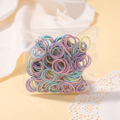 100pcs Women Girls Colorful Nylon Elastic Hair Bands Ponytail Hold Small Hair Tie Rubber Bands Scrunchie Hair Accessories
