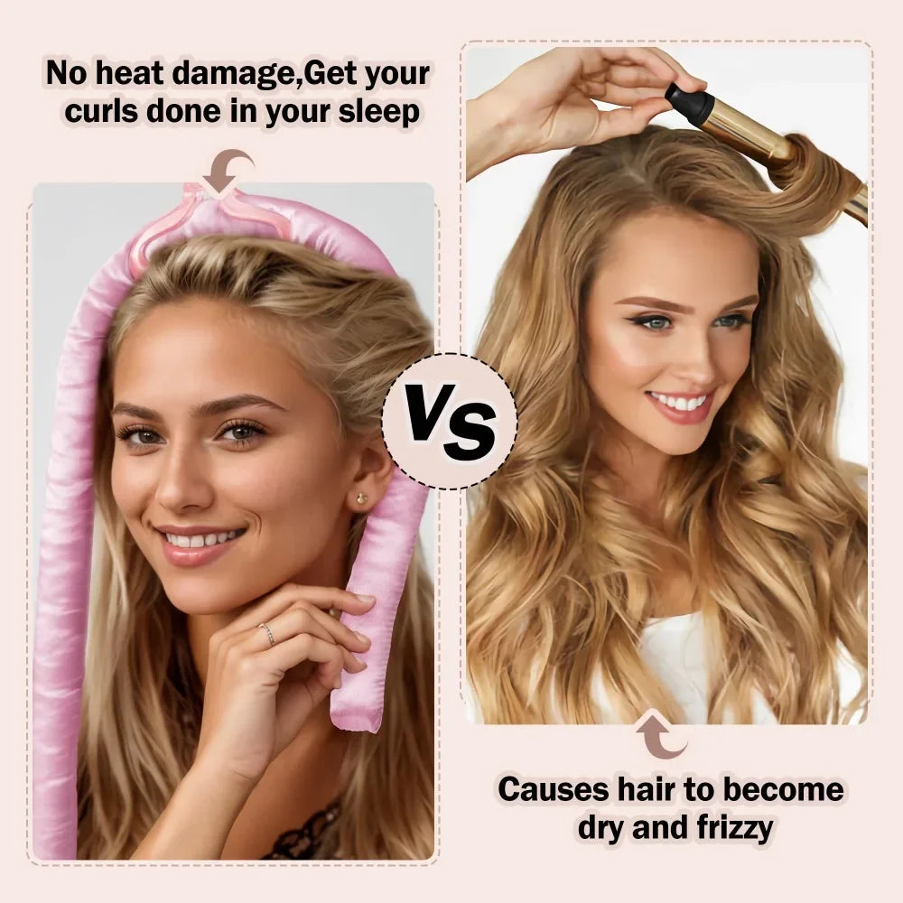 Heatless Curling Rods Flower Bud Braiding Night Cap No-Heat Curling Iron Set Hair Roller Set Soft Headband Hair Styling Tools