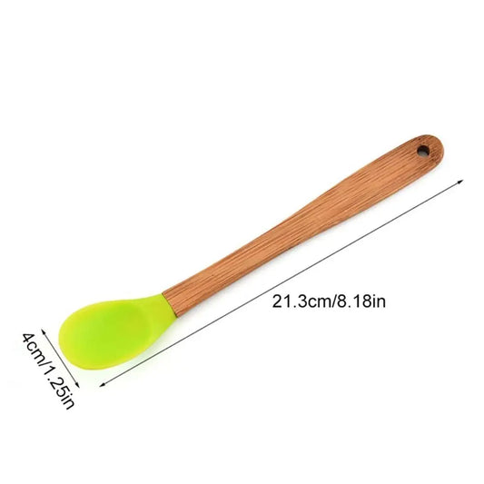 Pastry Heat Resistant Non-stick Silicone Kicthen Utensils Wooden Handle Brush Cake Scraper Baking Tools Spatula