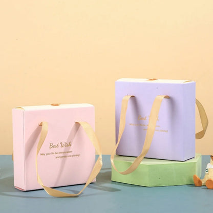 Portable Jewelry Box Ring Earrings Necklace Paper Jewelry Display Case Blessing Print Valentines Day Wedding Gift Packaging Box