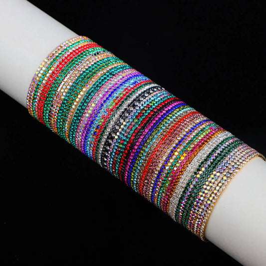 10/20/30/50Pcs/Lot Fashion Shiny Adjustable Bracelet, Stackable Elastic Women's Jewelry Bracelet Randomly Shipped