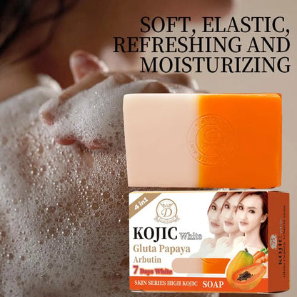 Papaya & Turmeric Handmade Soap With Kojic Acid Natural Skin Brightening & Cleansing Natural Soap Bar
