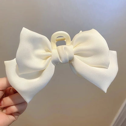 Fashion Women Bow Hairpin Korean Version Of Solid Color Butterfly Satin Hair Clips Girls Hair Accessories Headwear