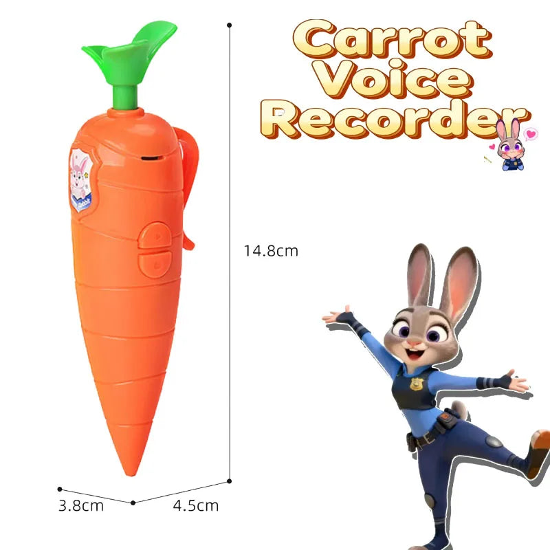 Disney Zootopia 2 Carrot Recorder Pen | Judy & Nick Style for Kids | 60s Mini Recorder | 2-in-1 Gel Pen Stationery