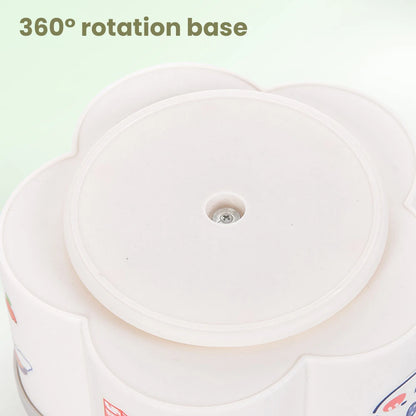 Cartoon Fire Wheel 360 Degree Rotating Pen Holder Storage Box Large Capacity Storage Box Office Desktop Stationery Storage