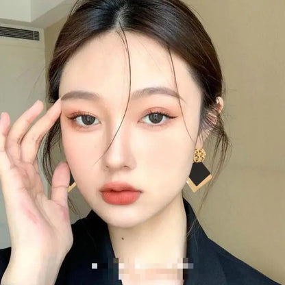 Double Color Rhombus Shape Dangle Earrings For Women Hollow Golden Metal Lattice Drop Earrings Geometry Party Punk Jewelry