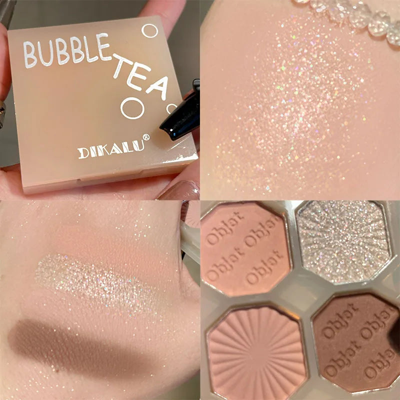 Four Color Gem Eyeshadow Pearl Matte Punk Smoked Cement Black Gray Eye Shadow Easy To Remove Makeup Daily Glitter Eyeshadow Tray