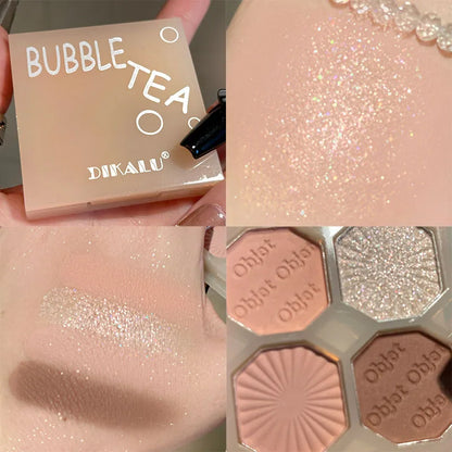 Four Color Gem Eyeshadow Pearl Matte Punk Smoked Cement Black Gray Eye Shadow Easy To Remove Makeup Daily Glitter Eyeshadow Tray