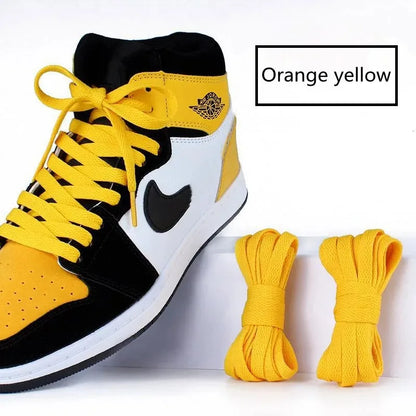 1 pair flat shoes Solid color shoelaces Canvas shoes sports and leisure shoelaces length 100/120/140/160/180cm Shoe accessories