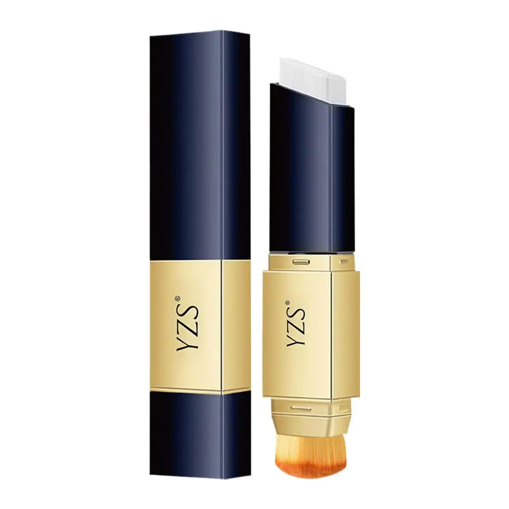 2 in 1 Foundation Stick Full Coverage Matte Finish Dual-Ended Brush & Stick Brightening Waterproof Foundation Contouring Makeup