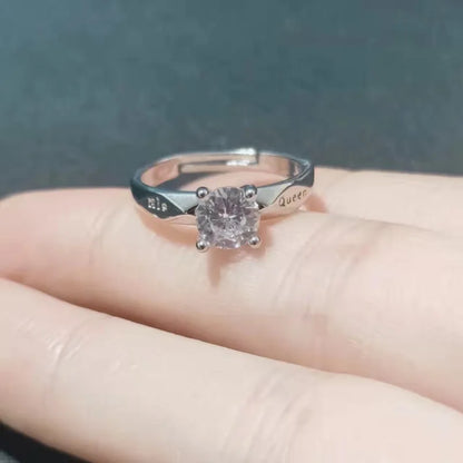 High Quality Adjustable Trendy Couple Wedding Rings for Women &Men Lovers Simple Cubic Zirconia Silver Color Fashion Jewelry