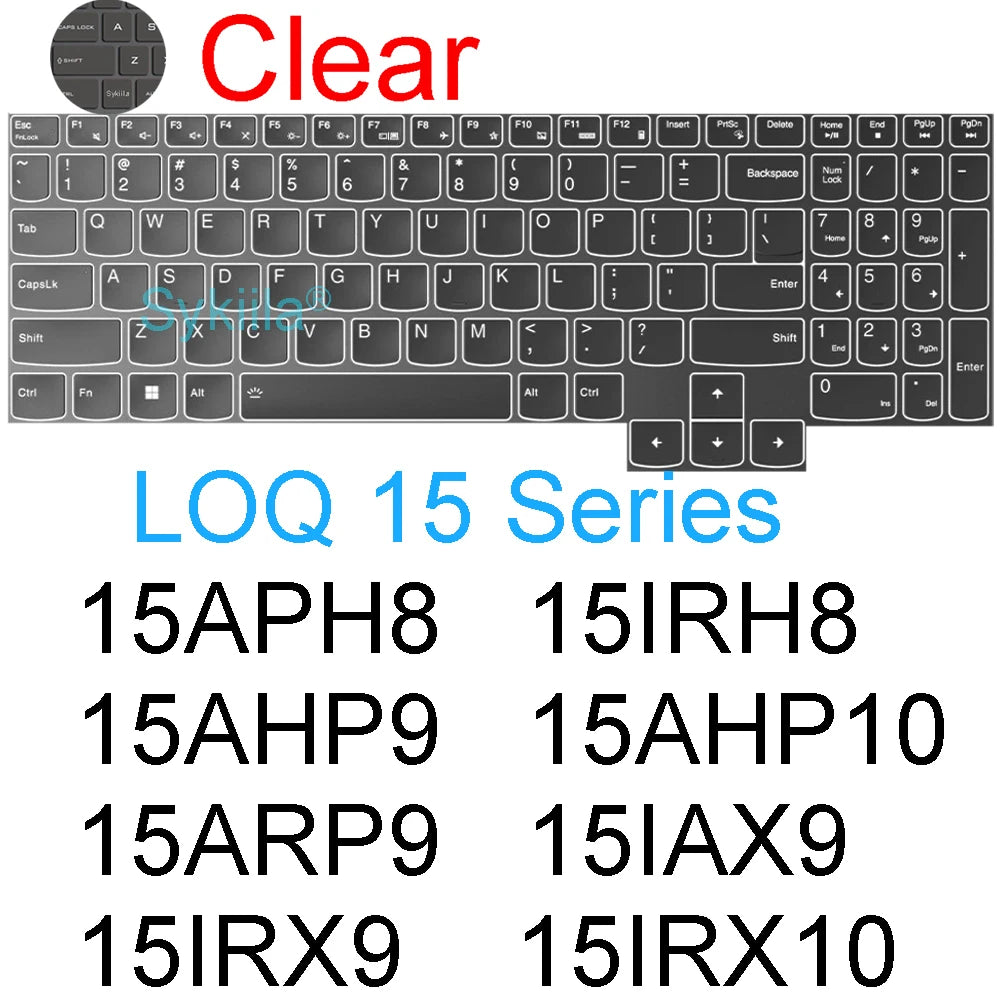 Keyboard Cover for Lenovo LOQ Gaming 15 16 17 15AHP10 15IRX10 17IRX10 15ARP9 15IAX9 15AHP9 11 Silicone Protector Skin Case 15.6