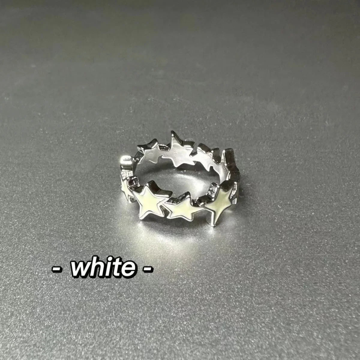 Y2k Irregular Pink Stars Rings Sweet Girls Cute Opening Adjustable Ring Korean Enamel Blue Star Paired Rings Aesthetics Jewelry