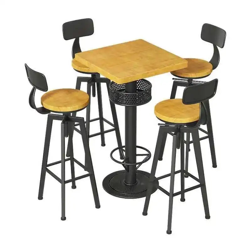 Restaurant Kitchen Bar Tables Side Eat Standing Party Vintage Dining Table Wooden Round Muebles De Cocina Furniture Zt50bt New