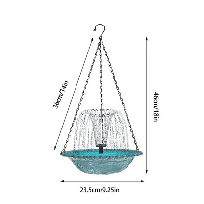 Hangable Bird Feeder Bird Bath With Solar Powered Water Fountain Garden Decoration For Nature Lovers Deck Backyard