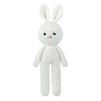 Cotton Crochet Baby Stuffed Rabbit Toy kawaii Handmade Bunny Plush Toys Newborn Handhold Sleeping Doll Kid Early Educational Toy