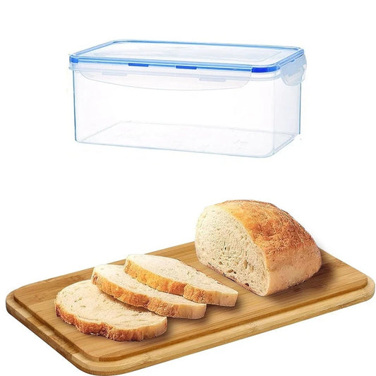 Plastic Bread Storage Box Airtight Food Storage Container Sandwich Bread Keeper With Lid Loaf Bread Container Kitchen Organizer