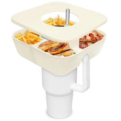 New Silicone Snack Bowl with Cover for Stanley 40oz Divided Snack Tray 4 Divided Snack Plates Stanley Cup Accessories 1PC
