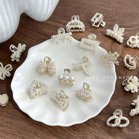 20 Styles Small Pearl Hair Claw Clip For Girls Bow Hairpin Flower Mickey Hairclip Women Mini Bangs Crab Clip barette Accessories