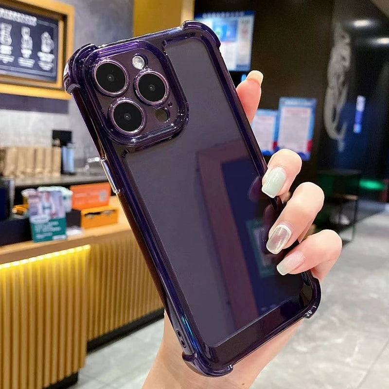 Luxury Shockproof Transparent Case For iPhone 17 16 15 14 13 12 11 Pro Max X Xs XR Max 7 8 Plus SE Clear Soft Bumper Cases Cover