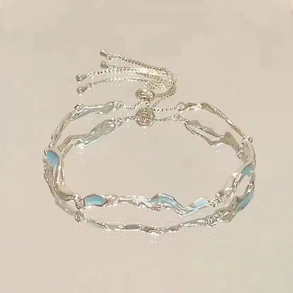 Korean Elegant Cherry Blossom Bow Zircon Bracelet For Women Y2K Sweet Girls Crystal Flowers Bracelets Wedding Party Jewelry Gift