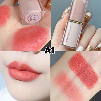 HERORANGE 1Pc Matte Lipstick Waterproof Velvet Nude Sexy Red Long Lasting Non-Stick Dry Lip Stain Makeup