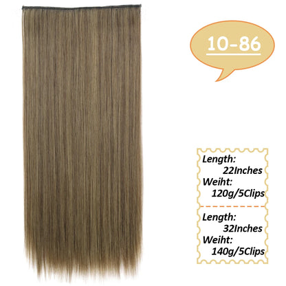 NICESY Synthetic Long Wavy 5 Clips Hair Extensions 22Inch/32Inch Clip On Hair Extensions High Tempreture Fake For Women