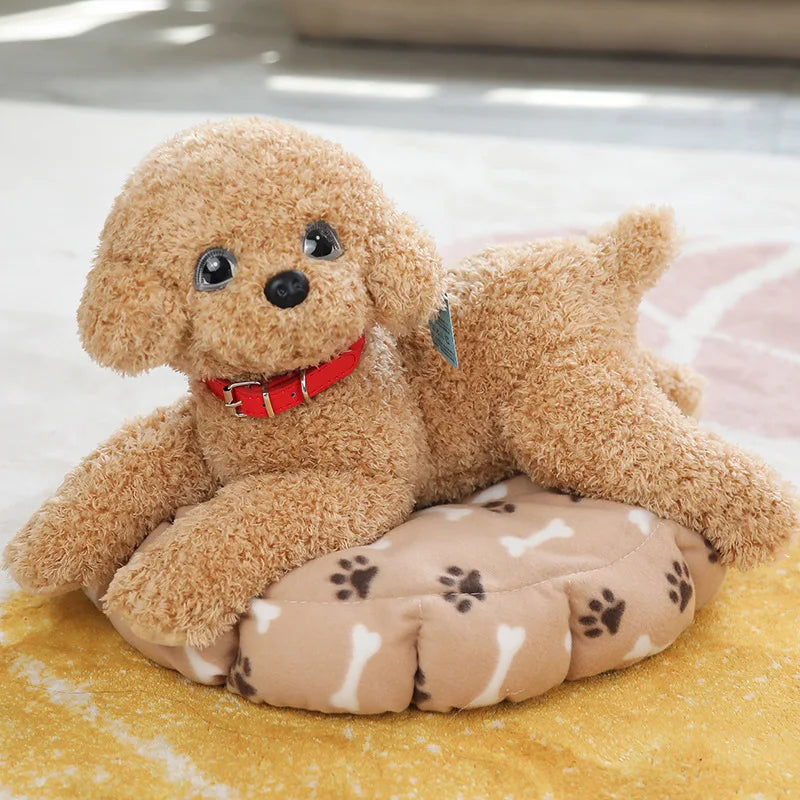 Kawaii Soft Realistic Teddy Dog Plush Toy Funny Simulation Stuffed Little Puppy Dolls Lovely Birthday Gift for Baby Kids Girls