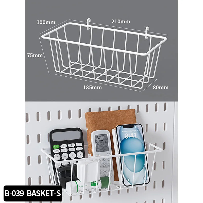 Office Desktop Pegboard With Storage Boxes, Large - Capacity Drawers, And Free - Combination Design.